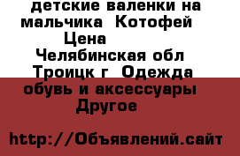 детские валенки на мальчика “Котофей“ › Цена ­ 1 100 - Челябинская обл., Троицк г. Одежда, обувь и аксессуары » Другое   